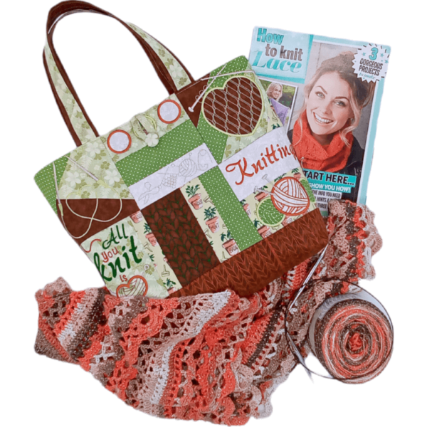 Garden Embroidered Knitting Tote Project Bag - Image 8