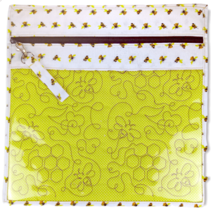 Save the Bees Clear Vinyl Front Project Bag - 14" x 14" (35.5 x 35.5 cms)