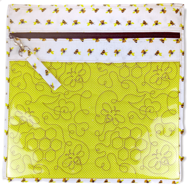 Save the Bees Clear Vinyl Front Project Bag - 14" x 14" (35.5 x 35.5 cms)