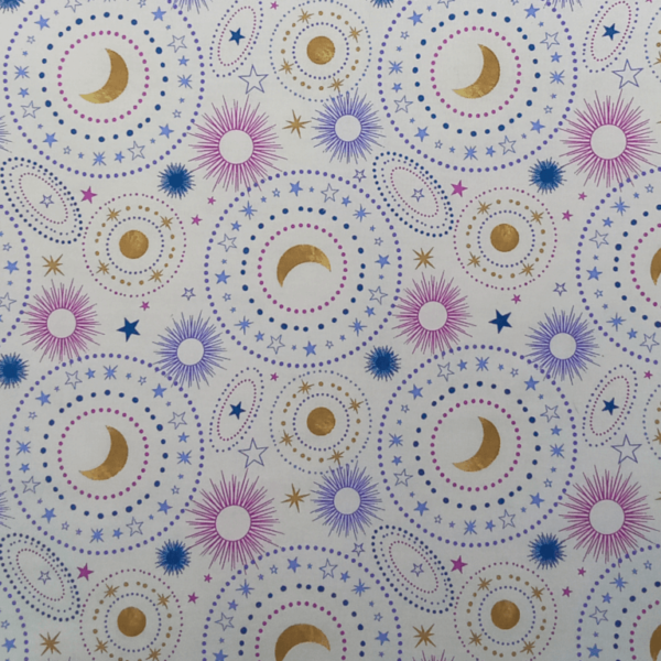 Lilac Moons and Stars Clear Vinyl Front Project Bag 14" x 14" (35.5 x 35.5 cms) - Image 6