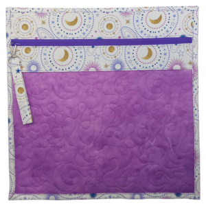 Lilac Moons and Stars Clear Vinyl Front Project Bag 14" x 14" (35.5 x 35.5 cms)