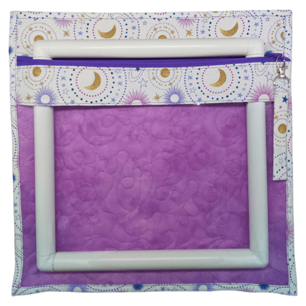 Lilac Moons and Stars Clear Vinyl Front Project Bag 14" x 14" (35.5 x 35.5 cms) - Image 4