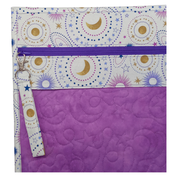 Lilac Moons and Stars Clear Vinyl Front Project Bag 14" x 14" (35.5 x 35.5 cms) - Image 3