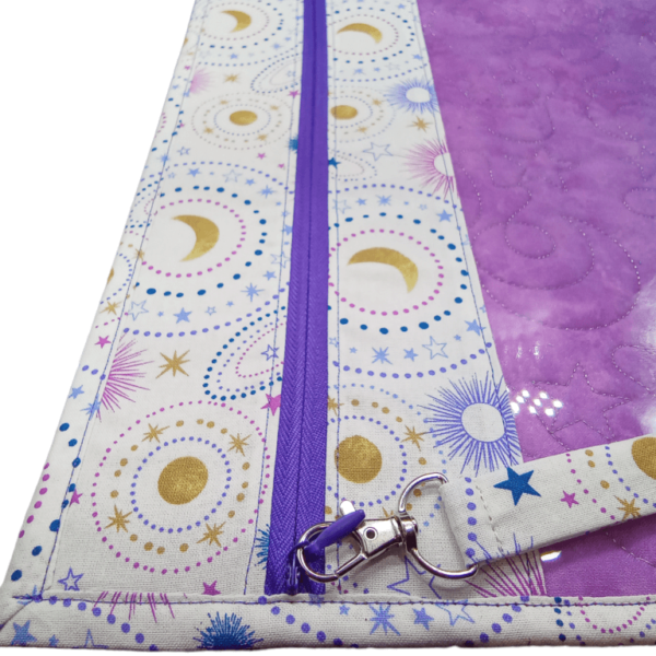 Lilac Moons and Stars Clear Vinyl Front Project Bag 14" x 14" (35.5 x 35.5 cms) - Image 2