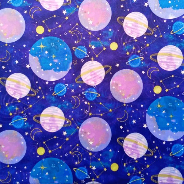 Purple Celestial Galaxy Clear Vinyl Front Project Bag 14" x 14" (35.5 x 35.5 cms) - Image 2