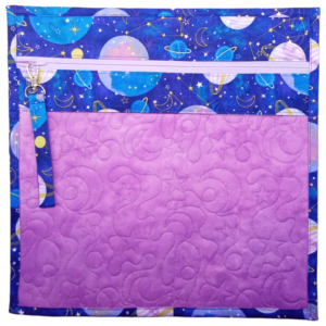 Purple Celestial Galaxy Clear Vinyl Front Project Bag 14" x 14" (35.5 x 35.5 cms)