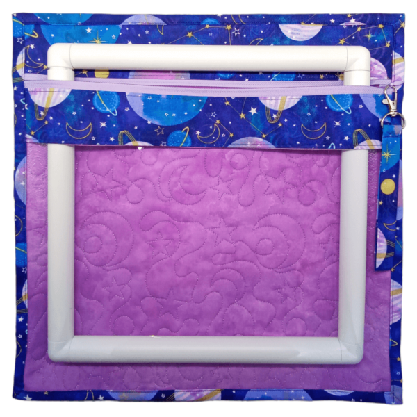 Purple Celestial Galaxy Clear Vinyl Front Project Bag 14" x 14" (35.5 x 35.5 cms) - Image 4