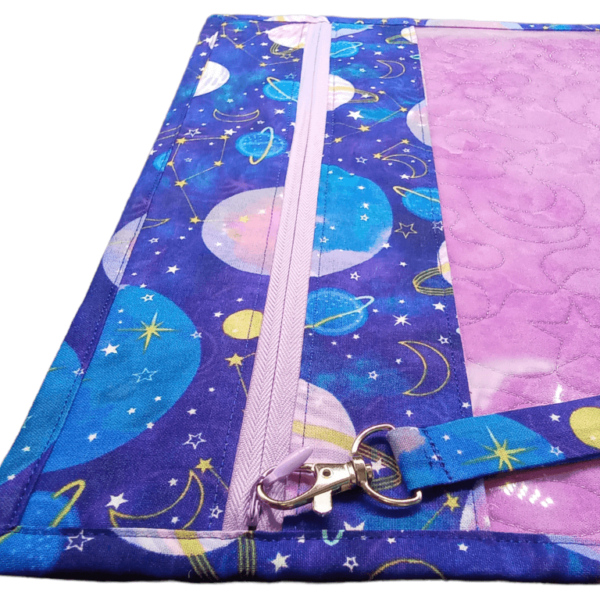 Purple Celestial Galaxy Clear Vinyl Front Project Bag 14" x 14" (35.5 x 35.5 cms) - Image 7
