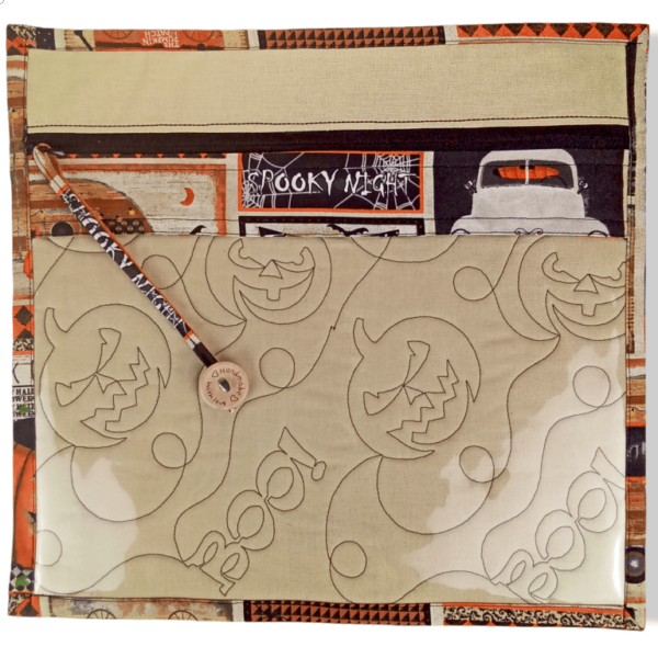Spooky Nights Halloween Theme Clear Vinyl Front Project Bag - 12" x 12" (30 x 30 cms) - Image 3