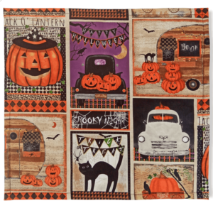 Spooky Nights Halloween Theme Clear Vinyl Front Project Bag - 12" x 12" (30 x 30 cms)