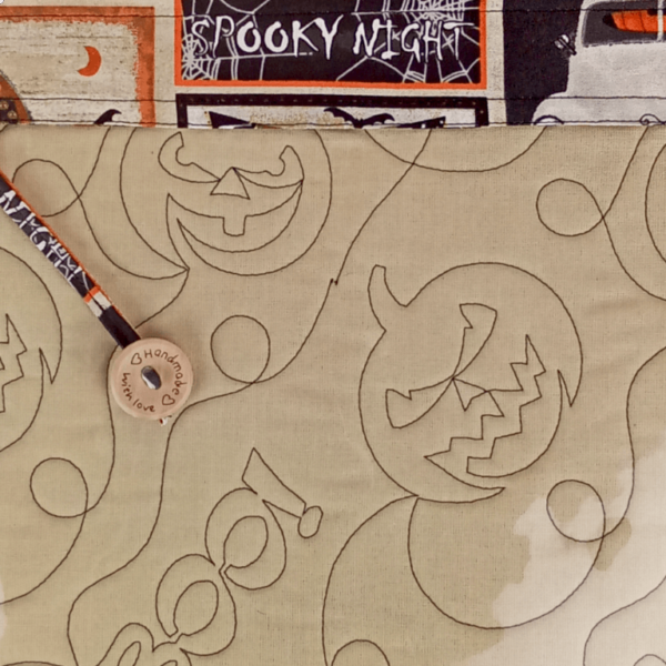 Spooky Nights Halloween Theme Clear Vinyl Front Project Bag - 12" x 12" (30 x 30 cms) - Image 5