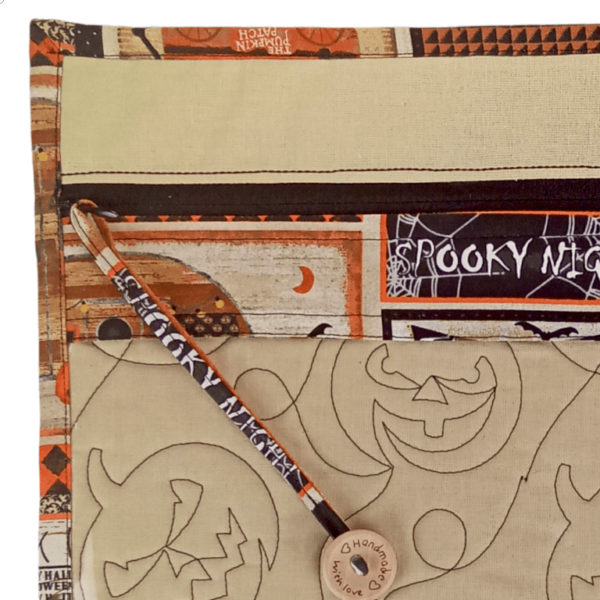Spooky Nights Halloween Theme Clear Vinyl Front Project Bag - 12" x 12" (30 x 30 cms) - Image 6